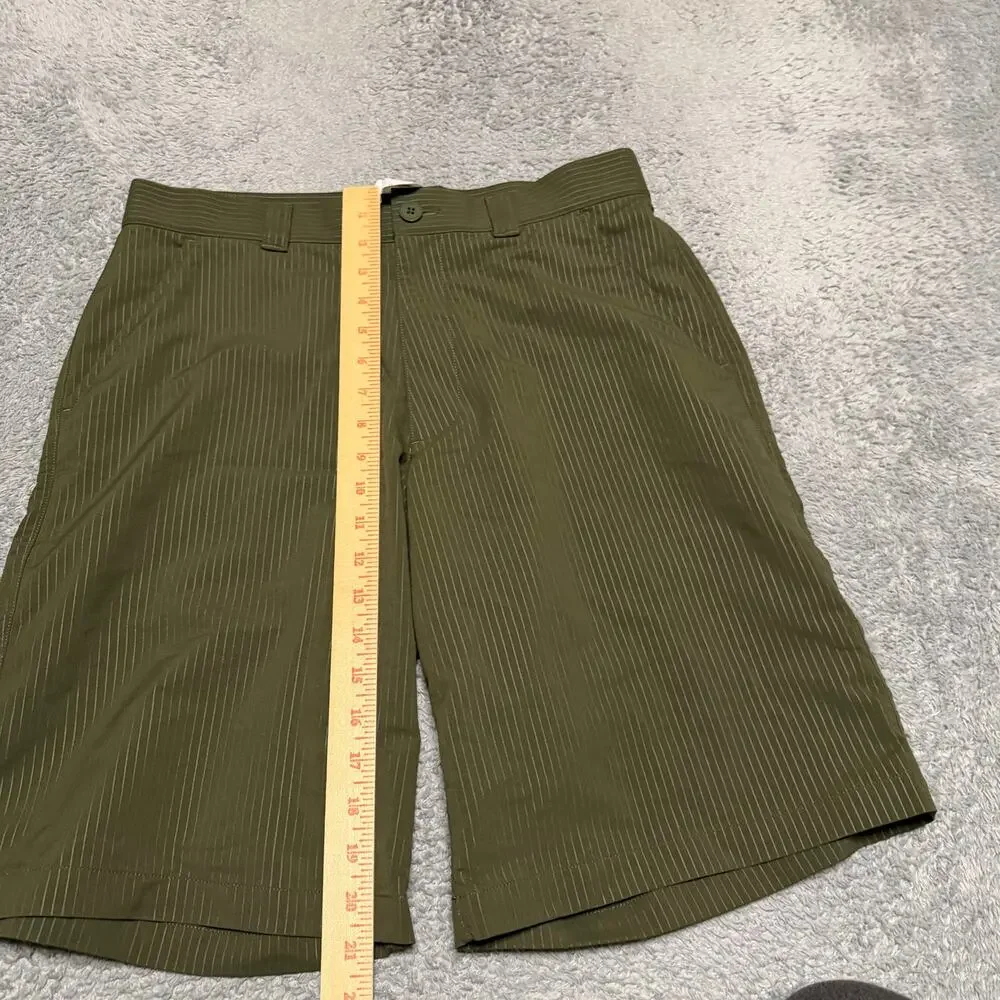 Under Armour UA Shorts Mens 32 Green Thin Stripes Golf Stretch Performance
